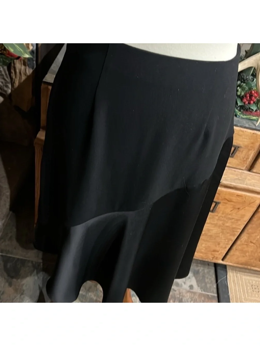 Elegant Black Asymmetric A-Line Skirt